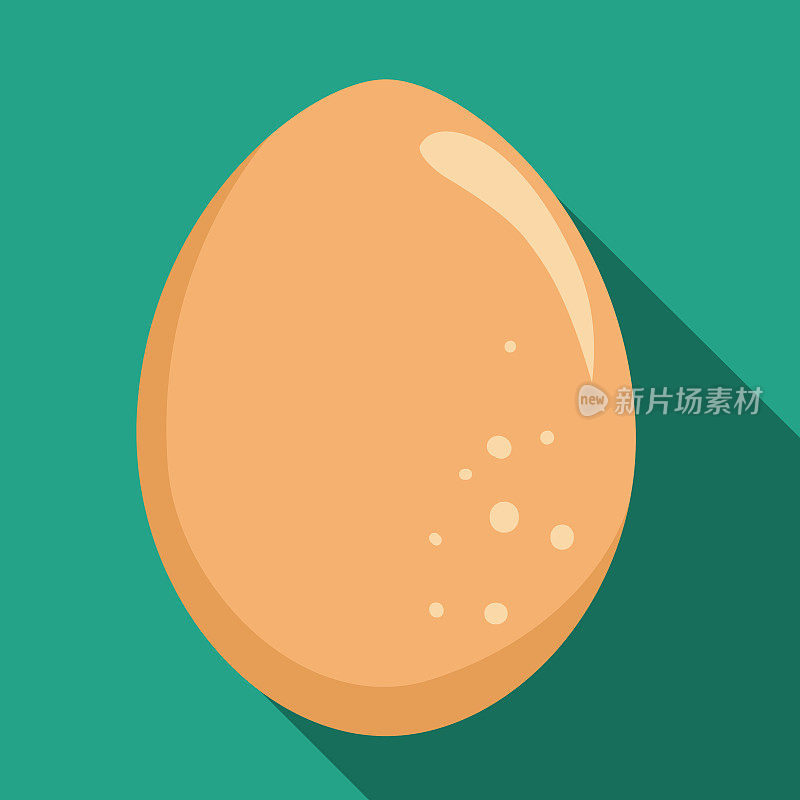 硬煮或生鸡蛋图标在平坦的颜色