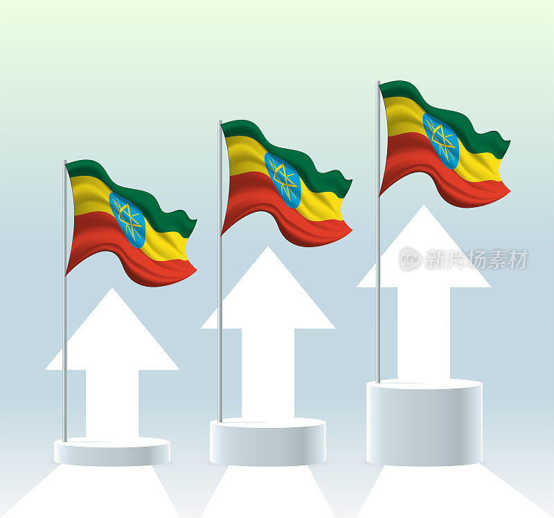 埃塞俄比亚国旗。这个国家处于上升趋势。