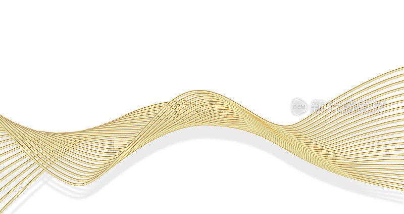 3D底纹金色波浪线质感背景高端奢华质感线