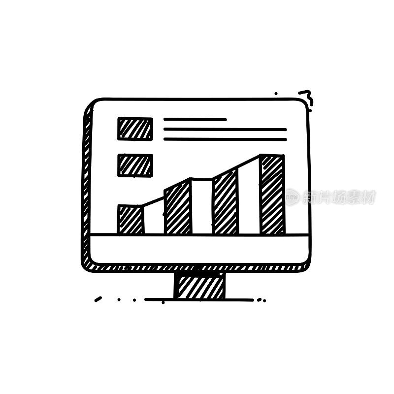 财务统计和改进线图标，设计，像素完美，可编辑的笔画。数据，图表，图表，统计，分析，投资，增长。