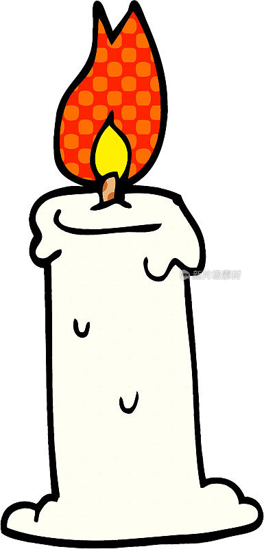 卡通涂鸦燃烧蜡烛