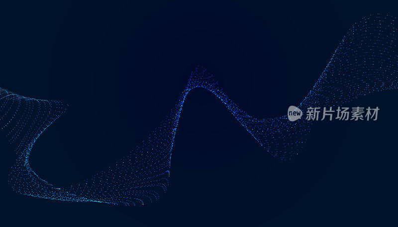 抽象波粒子流动美丽的蓝色未来的现代数字背景