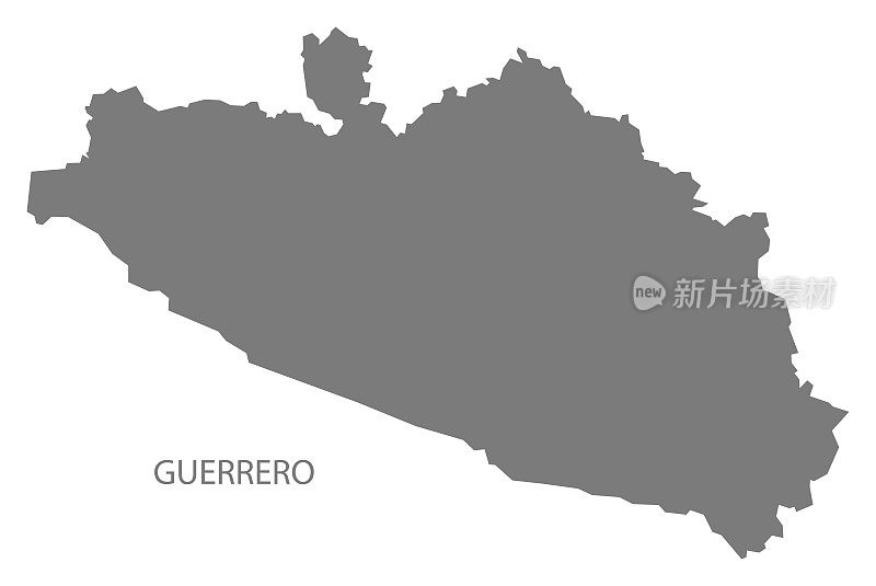 格雷罗墨西哥地图灰色
