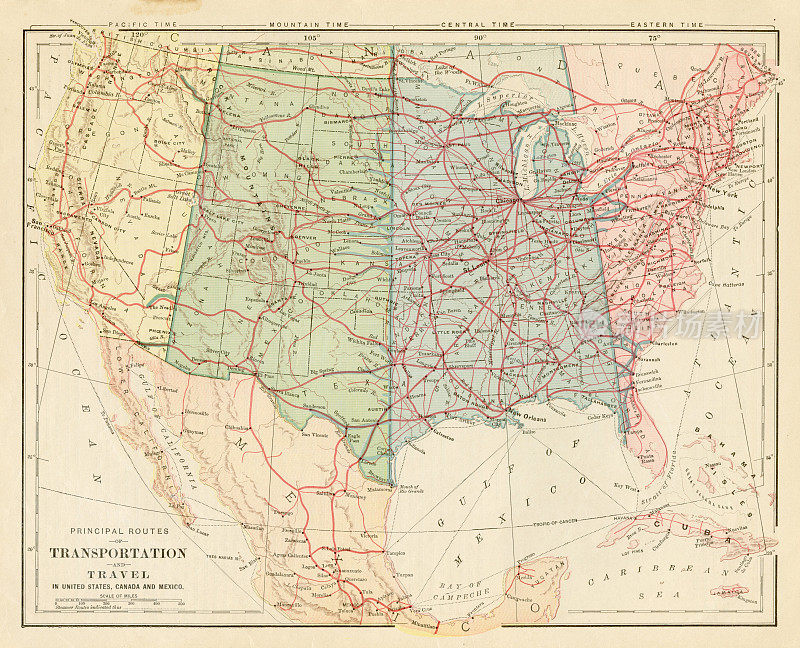 1899年的美国运输地图