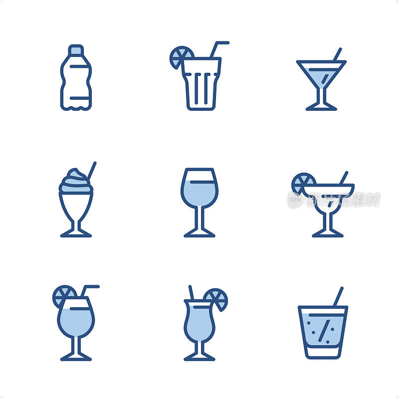 饮料和酒精-像素完美的蓝色图标