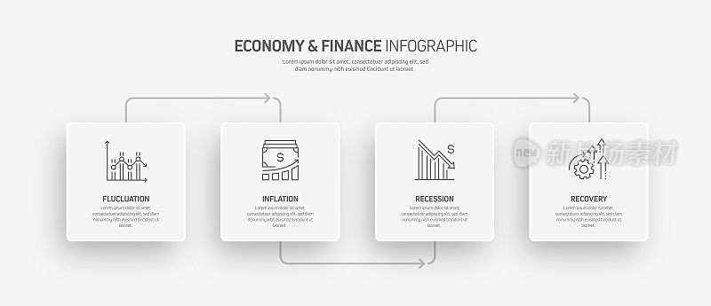 经济和金融概念信息图模板，元素和图标。简单的矢量信息图设计