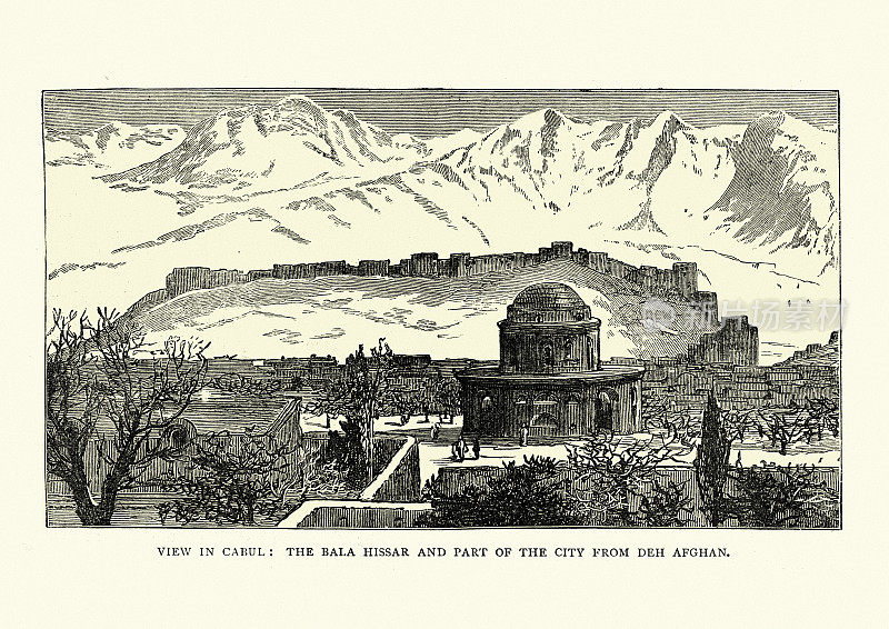 喀布尔，巴拉希萨尔要塞，19世纪