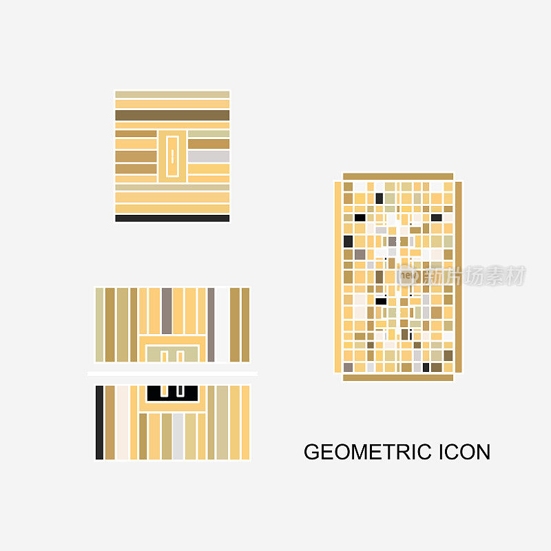 几何条纹图案图标系列设计