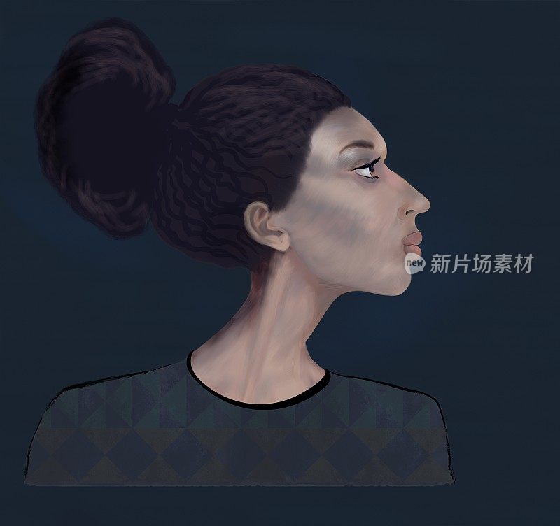 一个女人的风格化的肖像