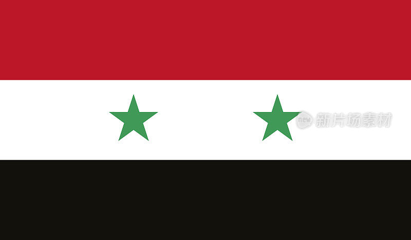 高度详细的旗帜叙利亚-叙利亚国旗高细节-国旗叙利亚-矢量的叙利亚国旗，EPS，矢量