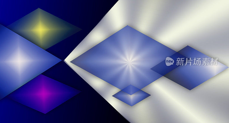 抽象几何透明背景，未来科技现代旗帜设计。