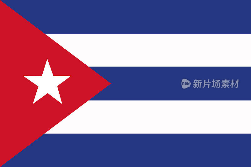 古巴共和国矢量旗。古巴国旗。插图
