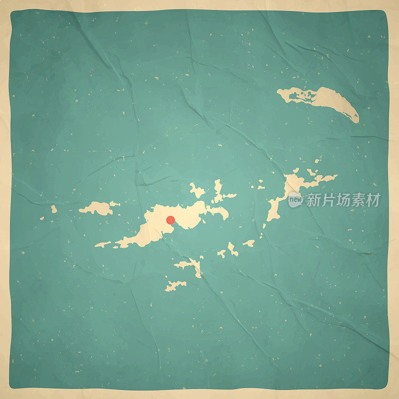 英属维尔京群岛地图复古风格-旧纹理纸