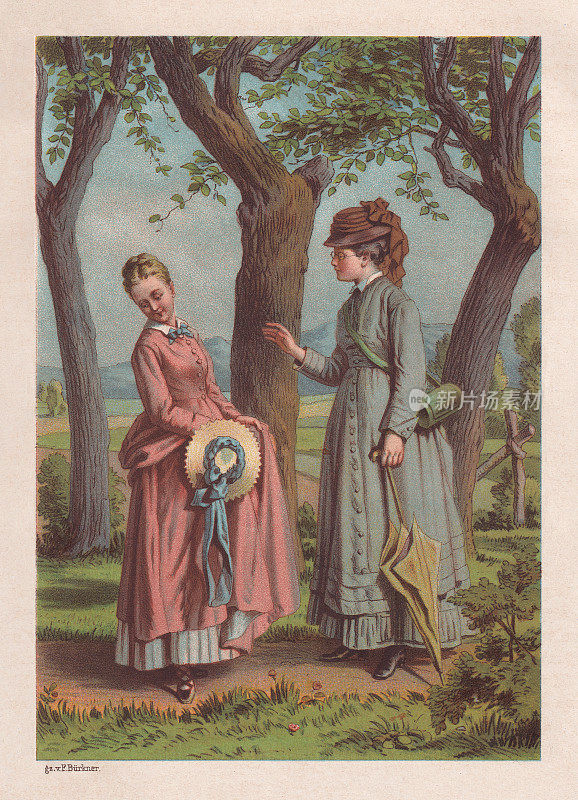 《乡间邂逅》彩色版，出版于1878年