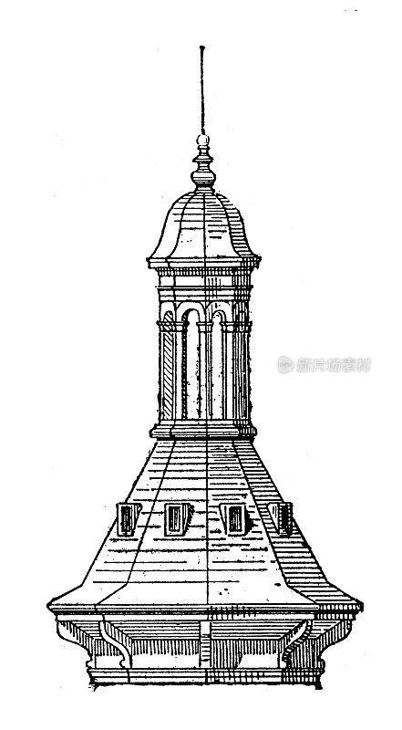 仿古插画:灯笼(建筑)