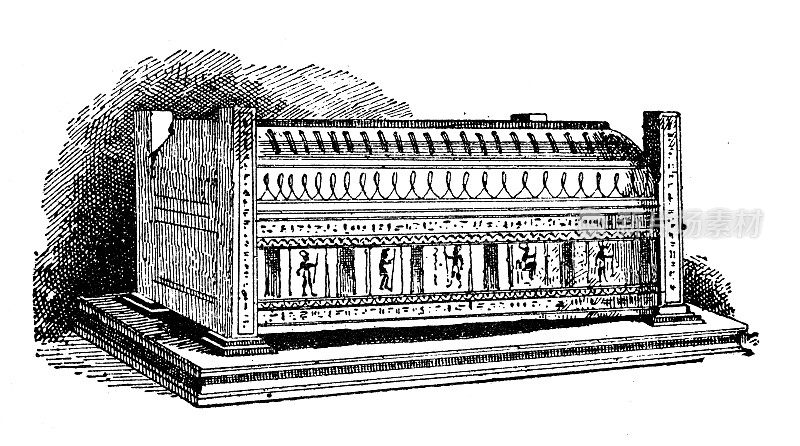 古董插图:瑟拉彻的石棺
