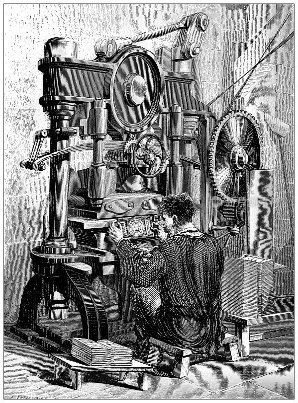 19世纪工业、技术和工艺的古玩插画:装订