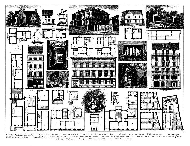 古董雕刻收藏，建筑与工程:建筑