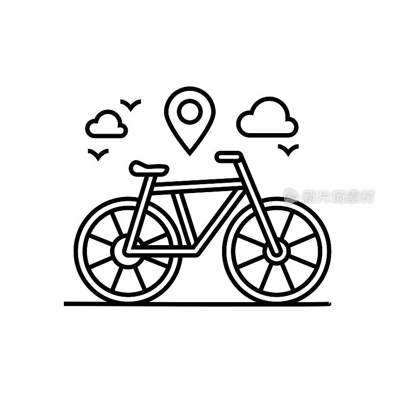 自行车线路图标