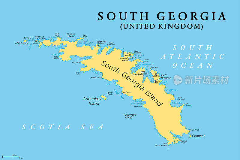 南乔治亚，政治地图，英国海外领地