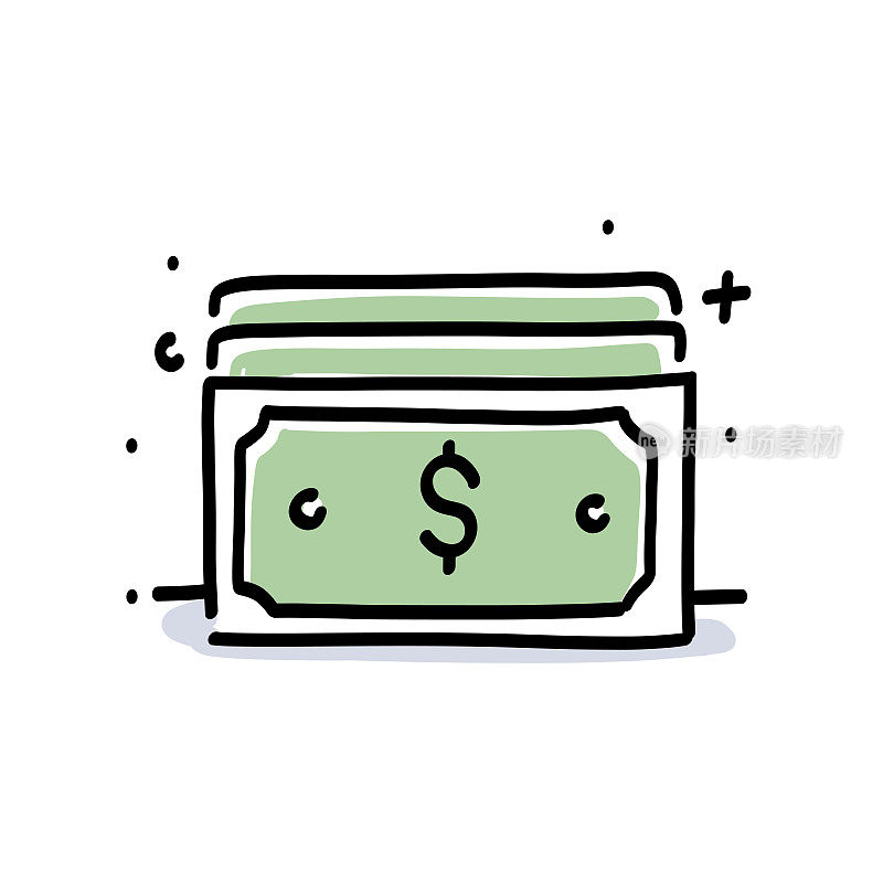 钱手绘制线图标