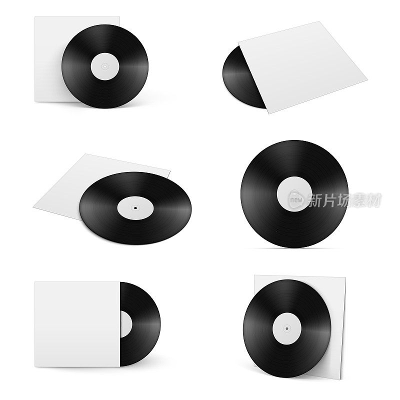 黑胶唱片案例模板复古音乐迪斯科娱乐设置现实矢量插图