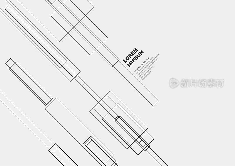 抽象的黑白极简矩形线条图案背景