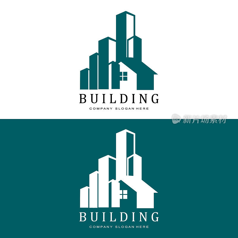 建筑标志，住宅建筑师矢量，适合建筑施工，公寓，住宅的设计