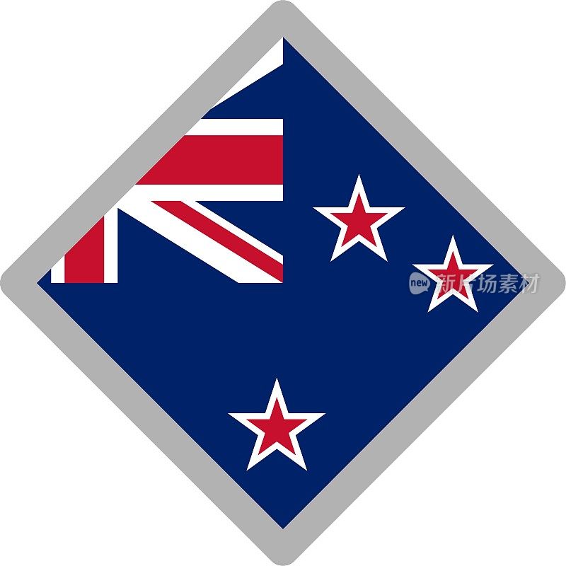新西兰国旗图标矢量插图材料