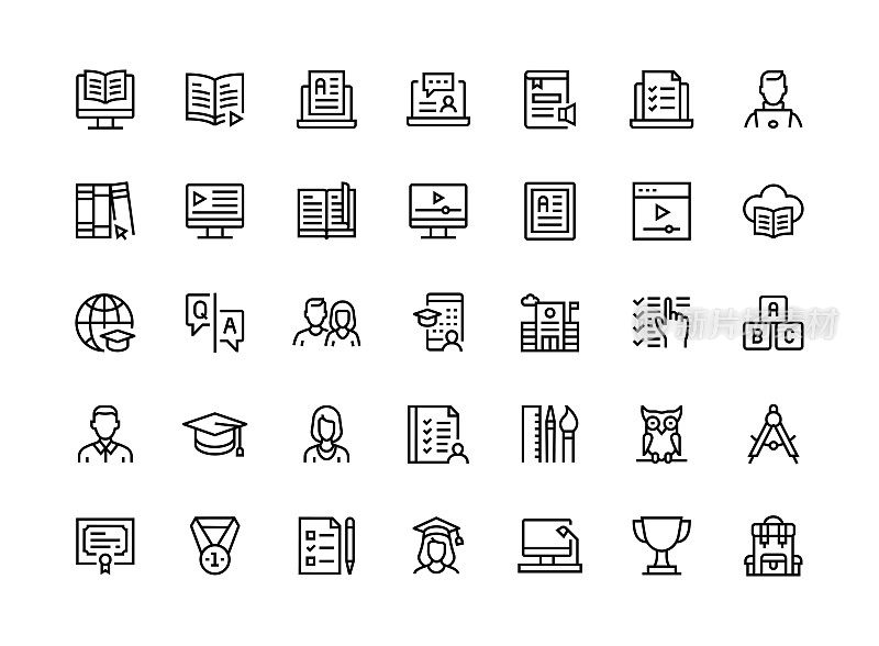 E-Learning细线图标系列