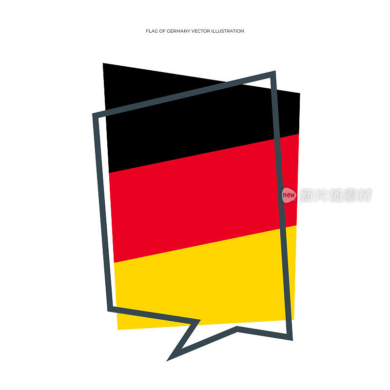 德国的旗帜，旗帜形状的矢量股票插图