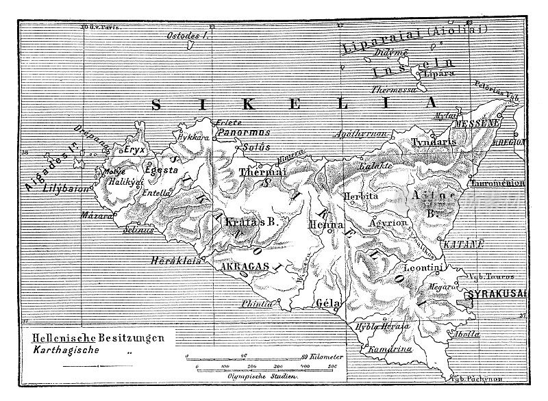 古西西里岛地图