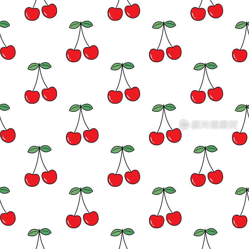 可爱樱桃无缝图案