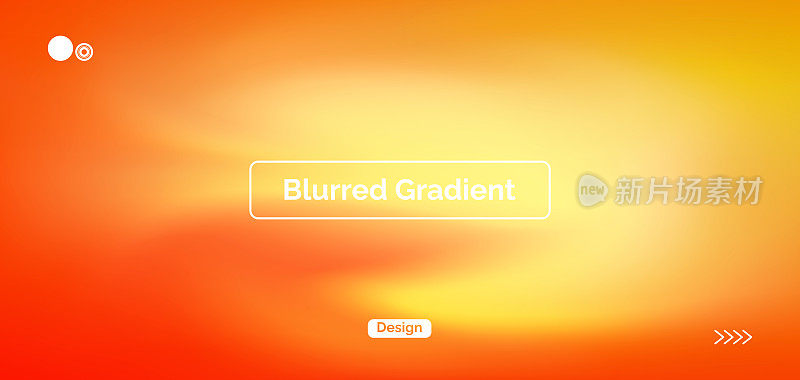 现代橙色，粉红色，红色和黄色梯度几何形状圆形设计在抽象模糊网格背景