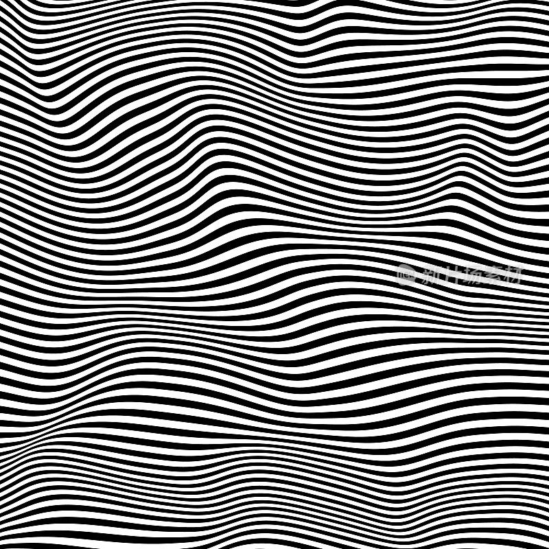具有波浪状水平条纹的3D纹理表面，创造出有节奏和动态的视觉吸引力。