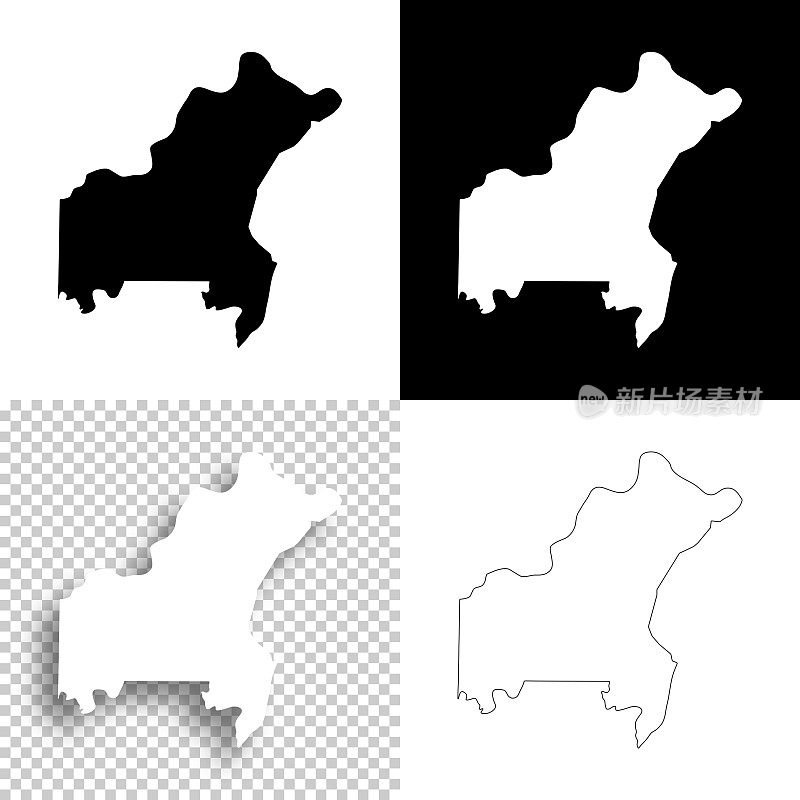 密苏里州圣路易斯县。设计地图。空白，白色和黑色背景