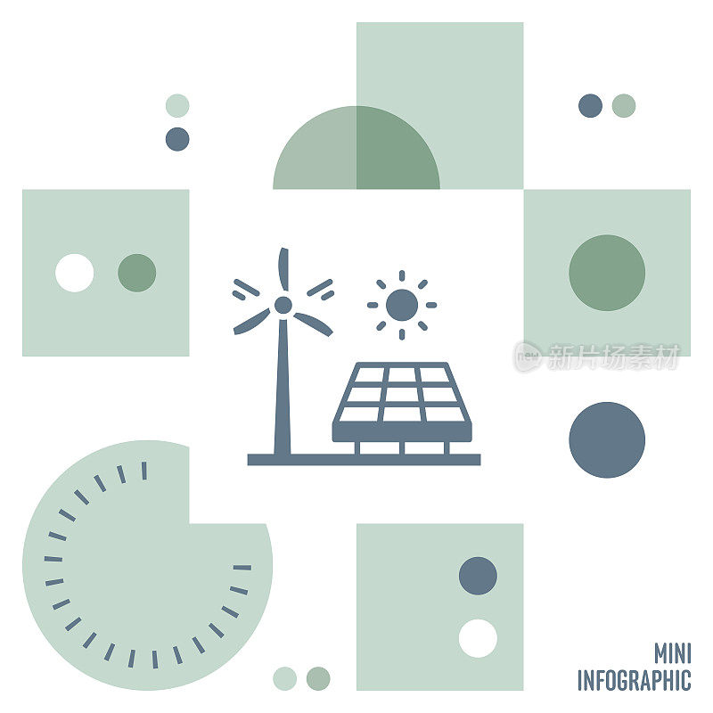 可再生能源迷你信息图表设计