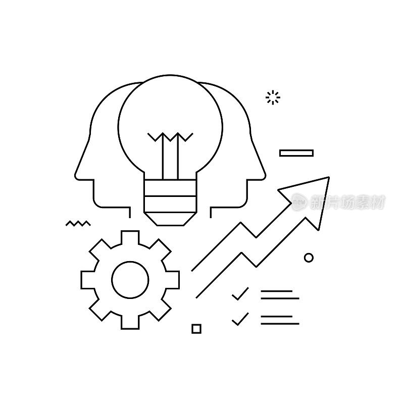 潜在的相关概念矢量插图。改进，发展，职业，教练，指导。
