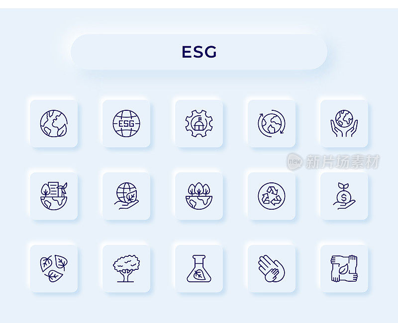 环境社会治理线图标