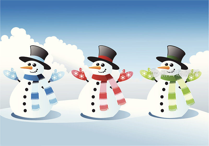 三个雪人