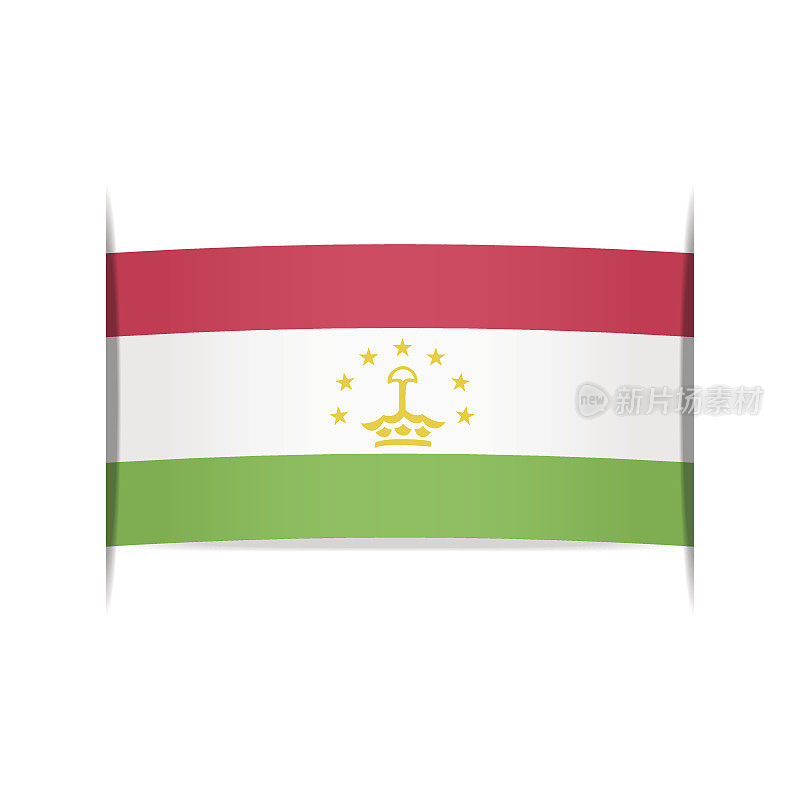塔吉克斯坦的旗帜。图表元素。
