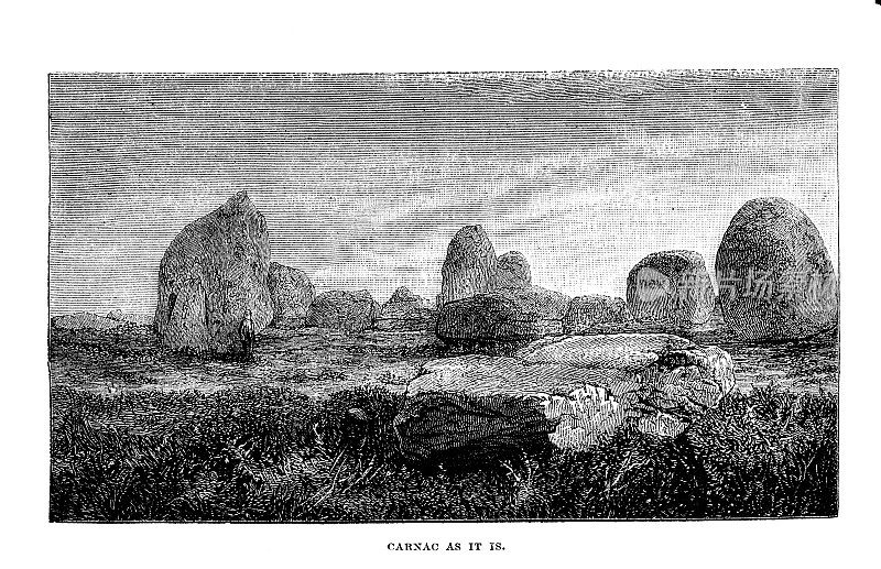 卡纳克布列塔尼古代石碑1880年的日志