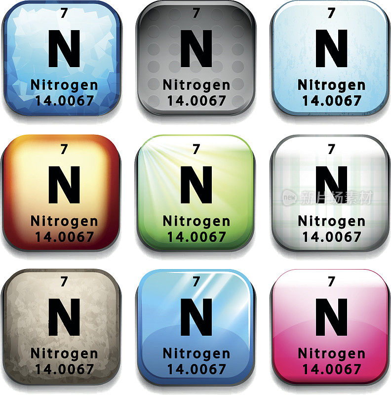 显示元素氮的图标
