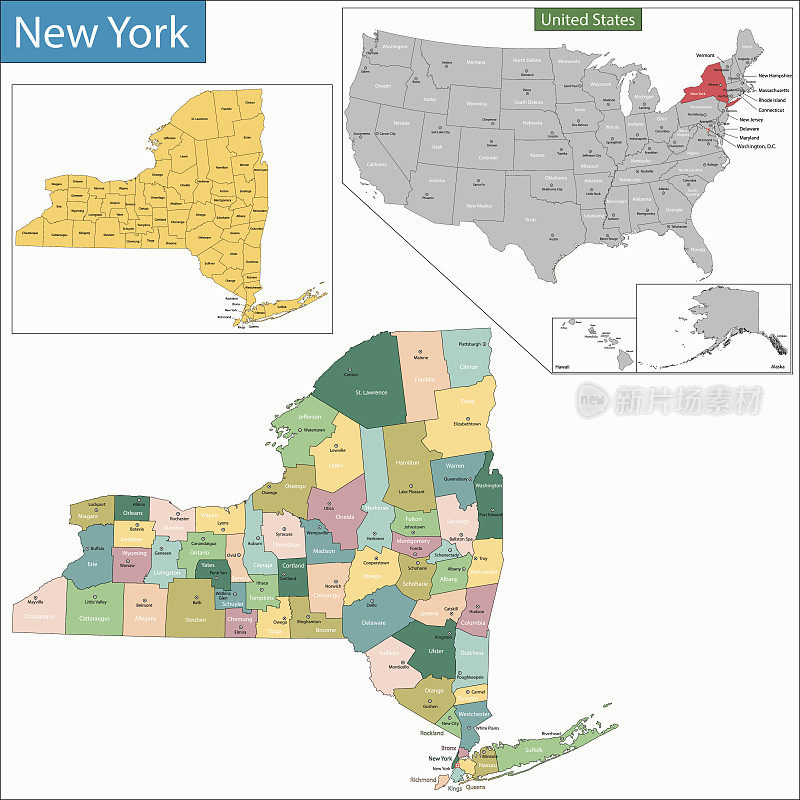 美国纽约地图