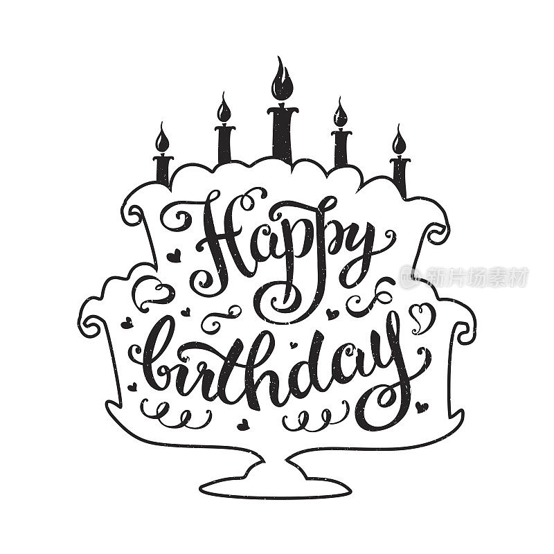 在蛋糕上插蜡烛写生日快乐