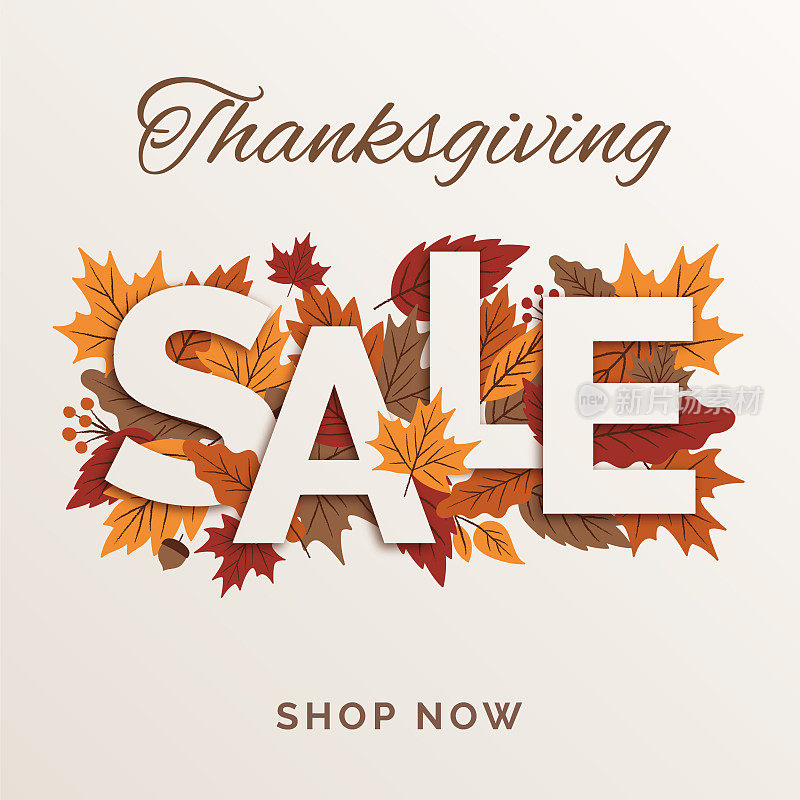 感恩节快乐促销设计。股票插图
