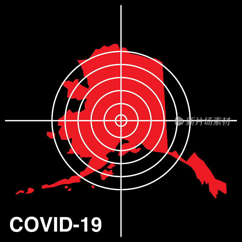 COVID-19阿拉斯加目标地图图标