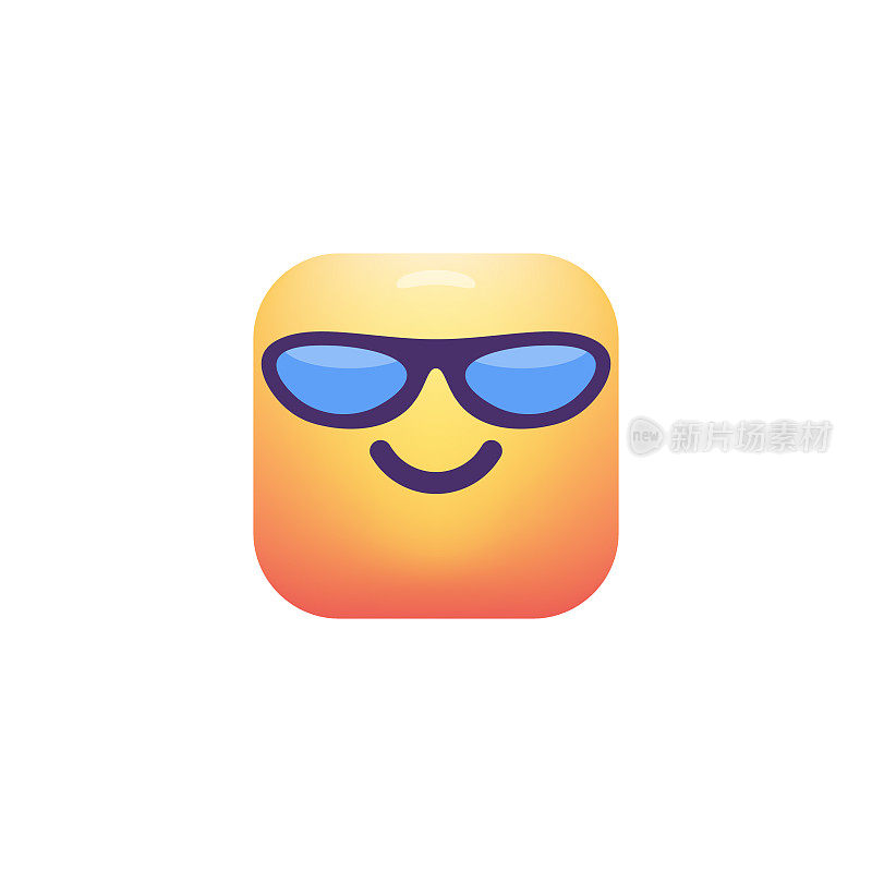 Emoticon设计立方体形状颜色渐变