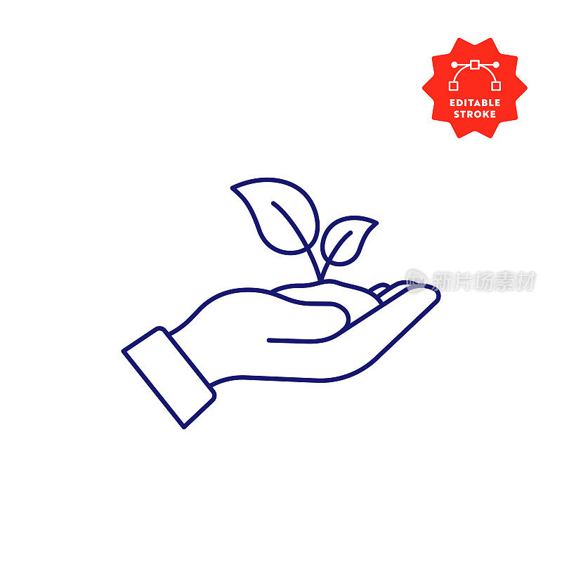 生态线图标与可编辑的描边和像素完美。