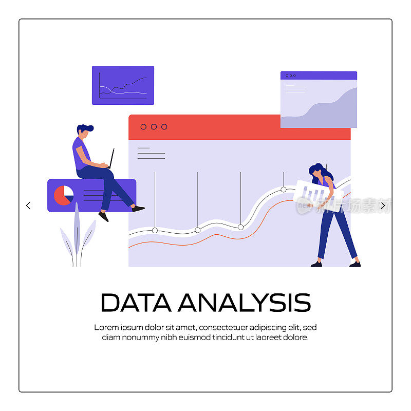 数据分析概念矢量插图网站横幅，广告和营销材料，在线广告，业务演示等。